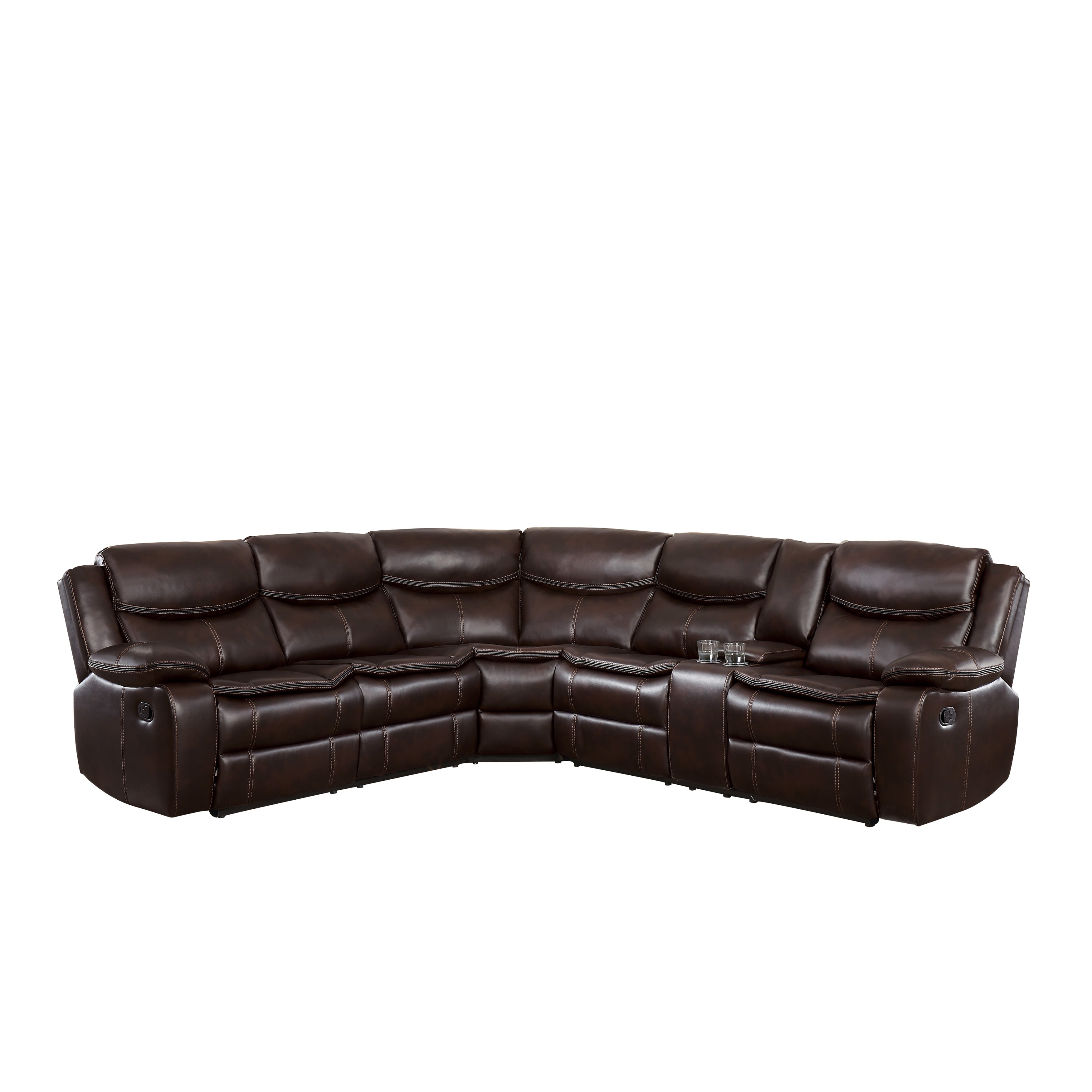 Bastrop Brown 3-Piece Sectional with Right Console - 8230BRW*SC - Bien Home Furniture &amp; Electronics