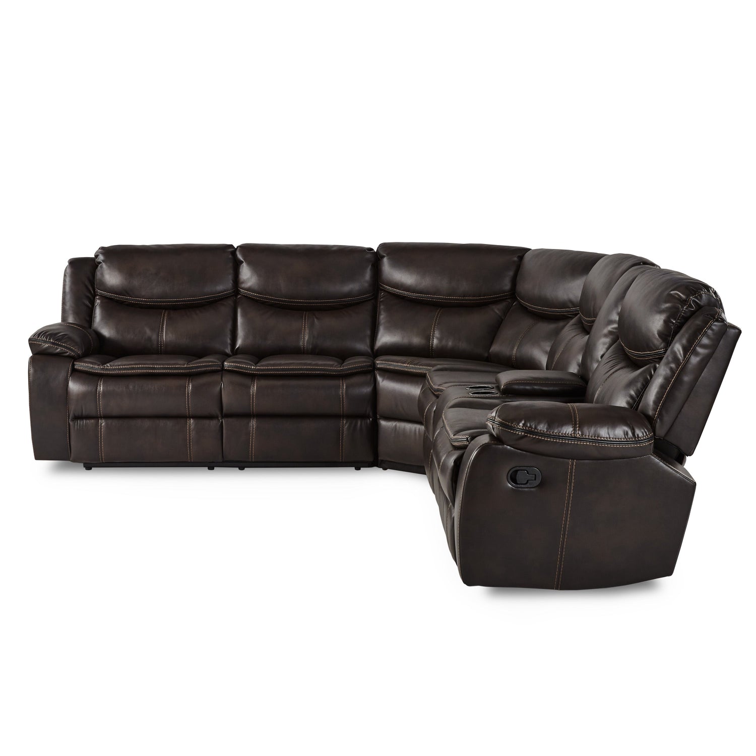 Bastrop Brown 3-Piece Sectional with Right Console - 8230BRW*SC - Bien Home Furniture &amp; Electronics