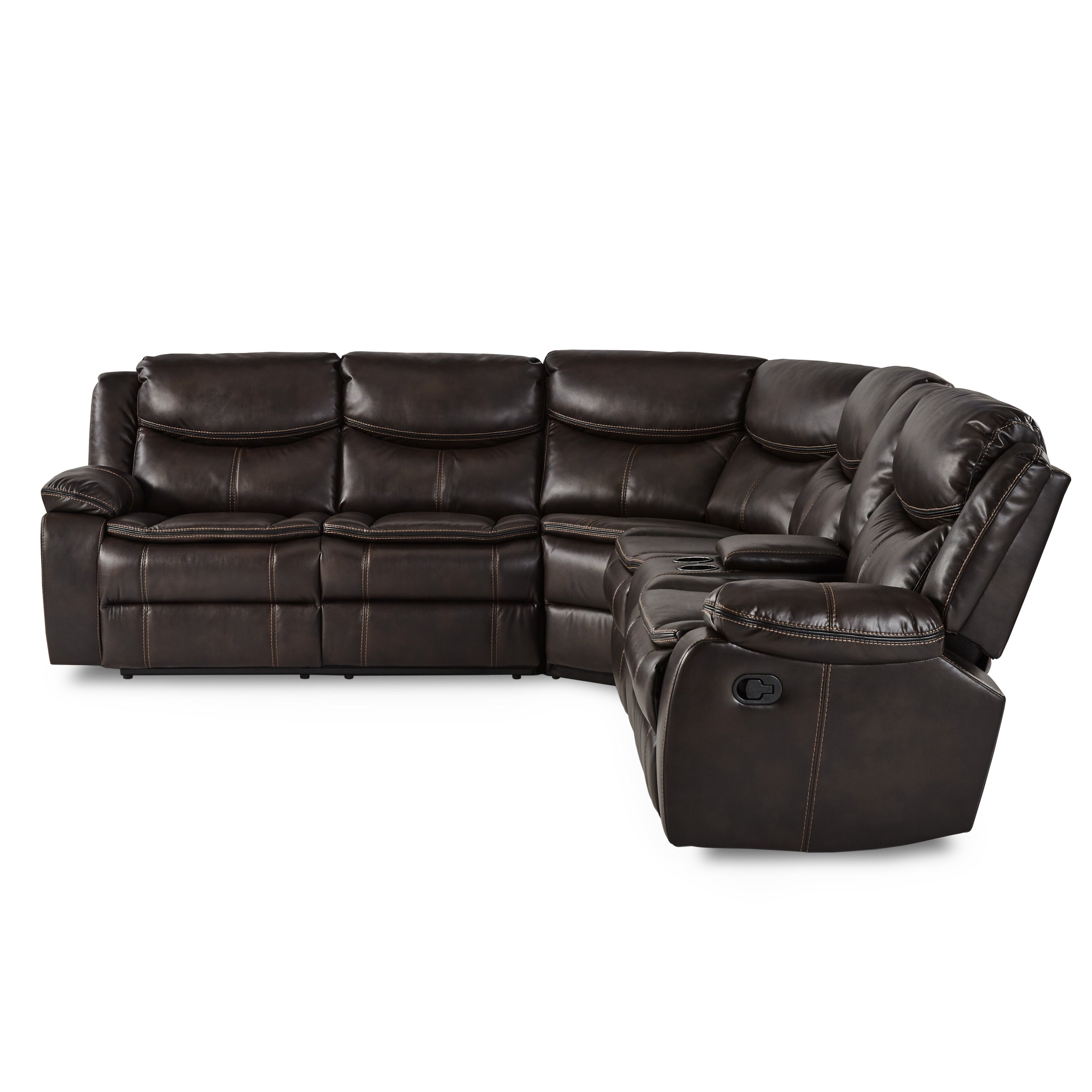 Bastrop Brown 3-Piece Sectional with Right Console - 8230BRW*SC - Bien Home Furniture &amp; Electronics