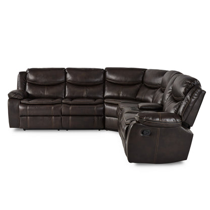 Bastrop Brown 3-Piece Sectional with Right Console - 8230BRW*SC - Bien Home Furniture &amp; Electronics