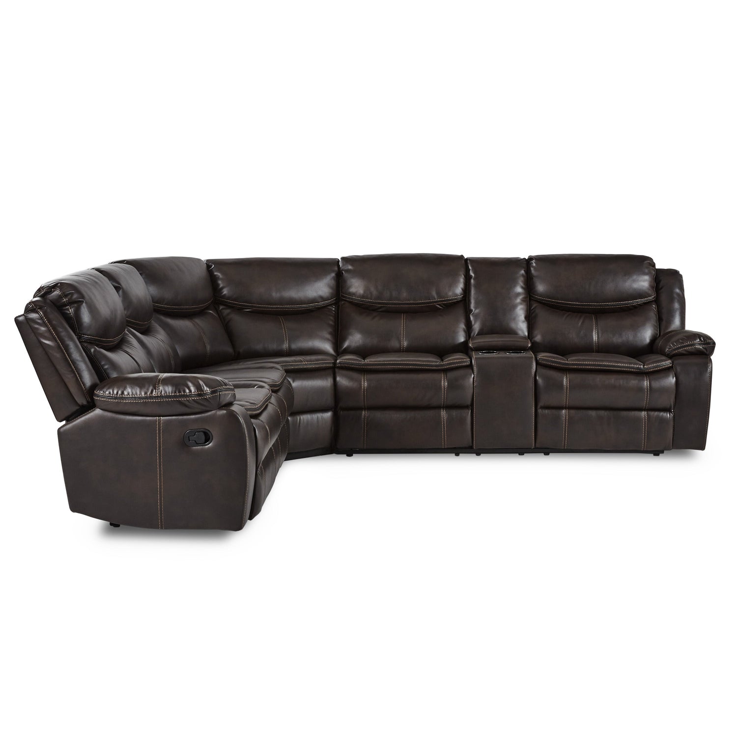 Bastrop Brown 3-Piece Sectional with Right Console - 8230BRW*SC - Bien Home Furniture &amp; Electronics