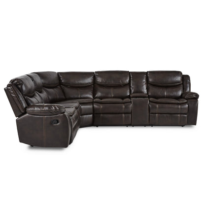 Bastrop Brown 3-Piece Sectional with Right Console - 8230BRW*SC - Bien Home Furniture &amp; Electronics