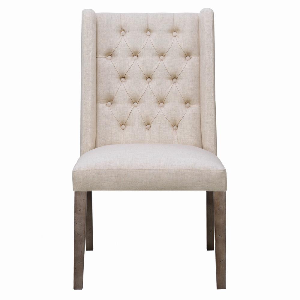 Batson Dark Brown/Beige Tufted Side Chairs, Set of 2 - 105143 - Bien Home Furniture &amp; Electronics