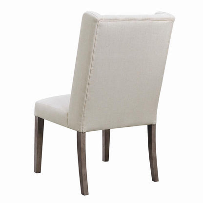Batson Dark Brown/Beige Tufted Side Chairs, Set of 2 - 105143 - Bien Home Furniture &amp; Electronics
