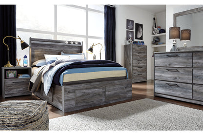 Baystorm Gray Full Panel Bed with 4 Storage Drawers - SET | B100-12 | B221-50 | B221-84S | B221-87 | B221-89 - Bien Home Furniture &amp; Electronics