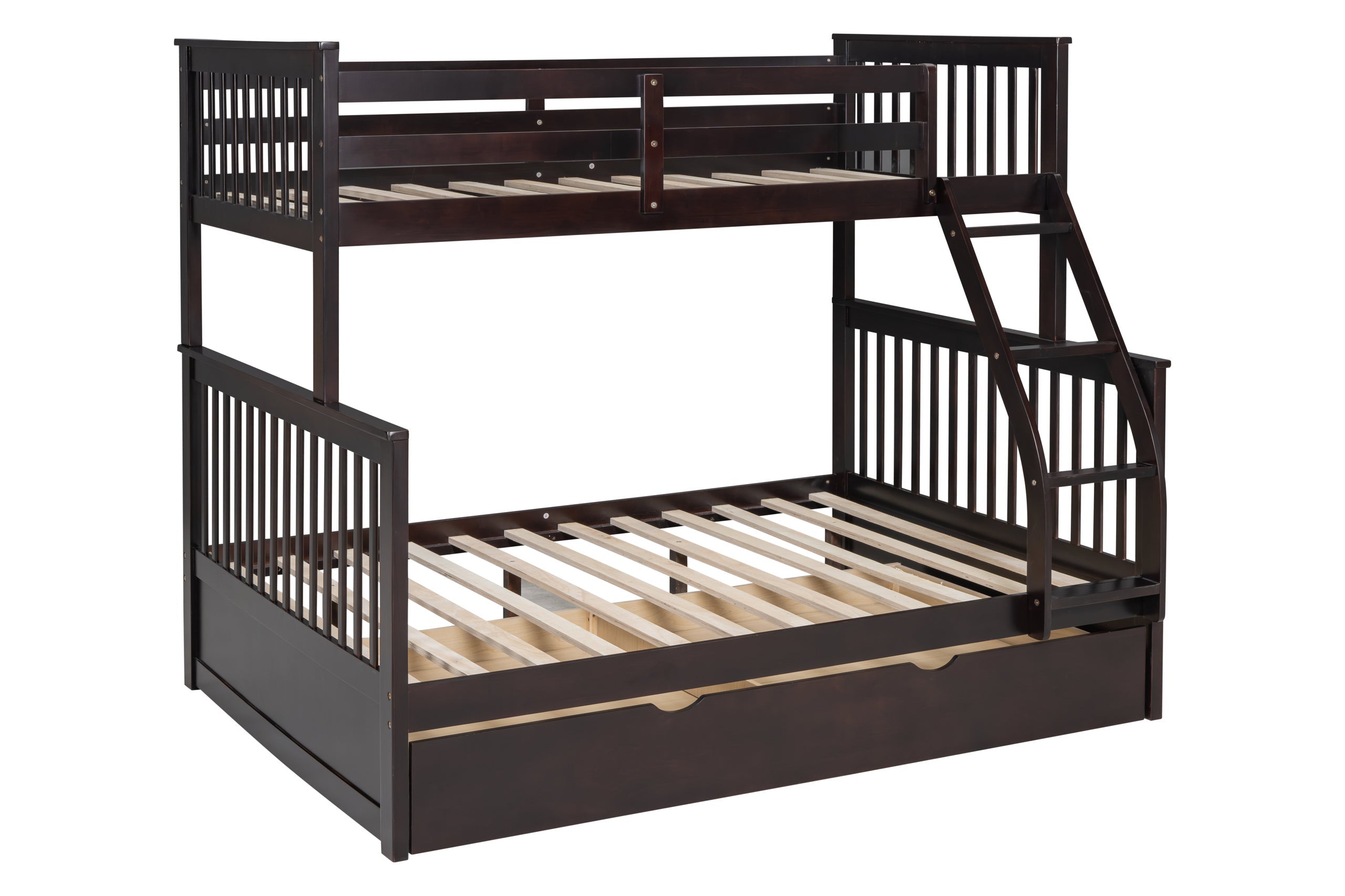 BB20 Twin/Full Bunk Bed w/Twin Trundle Espresso - BB20 ESPRESSO - Bien Home Furniture &amp; Electronics