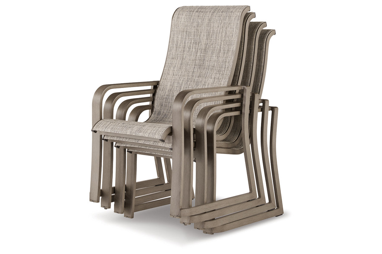 Beach Front Beige Sling Arm Chair, Set of 4 - P323-601A - Bien Home Furniture &amp; Electronics