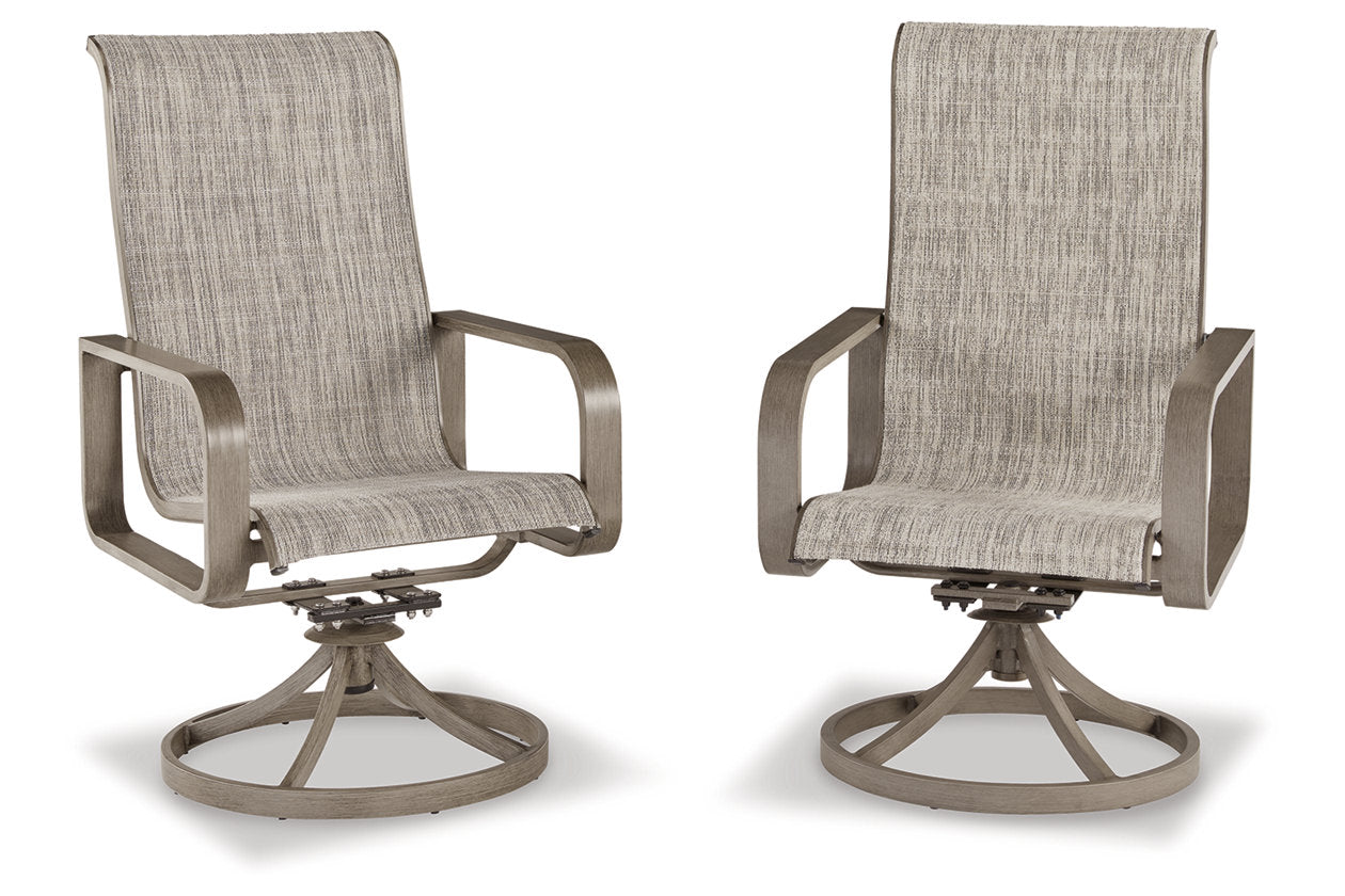 Beach Front Beige Sling Swivel Chair, Set of 2 - P323-603A - Bien Home Furniture &amp; Electronics