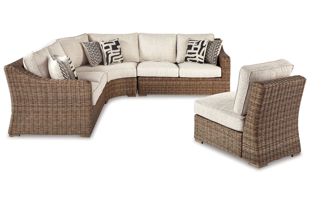 Beachcroft Beige 4-Piece Outdoor Seating Set - SET | P791-846 | P791-851 | P791-854 - Bien Home Furniture &amp; Electronics