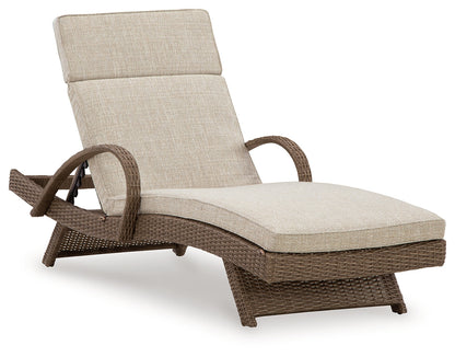 Beachcroft Beige Outdoor Chaise Lounge with Cushion - P791-815 - Bien Home Furniture &amp; Electronics