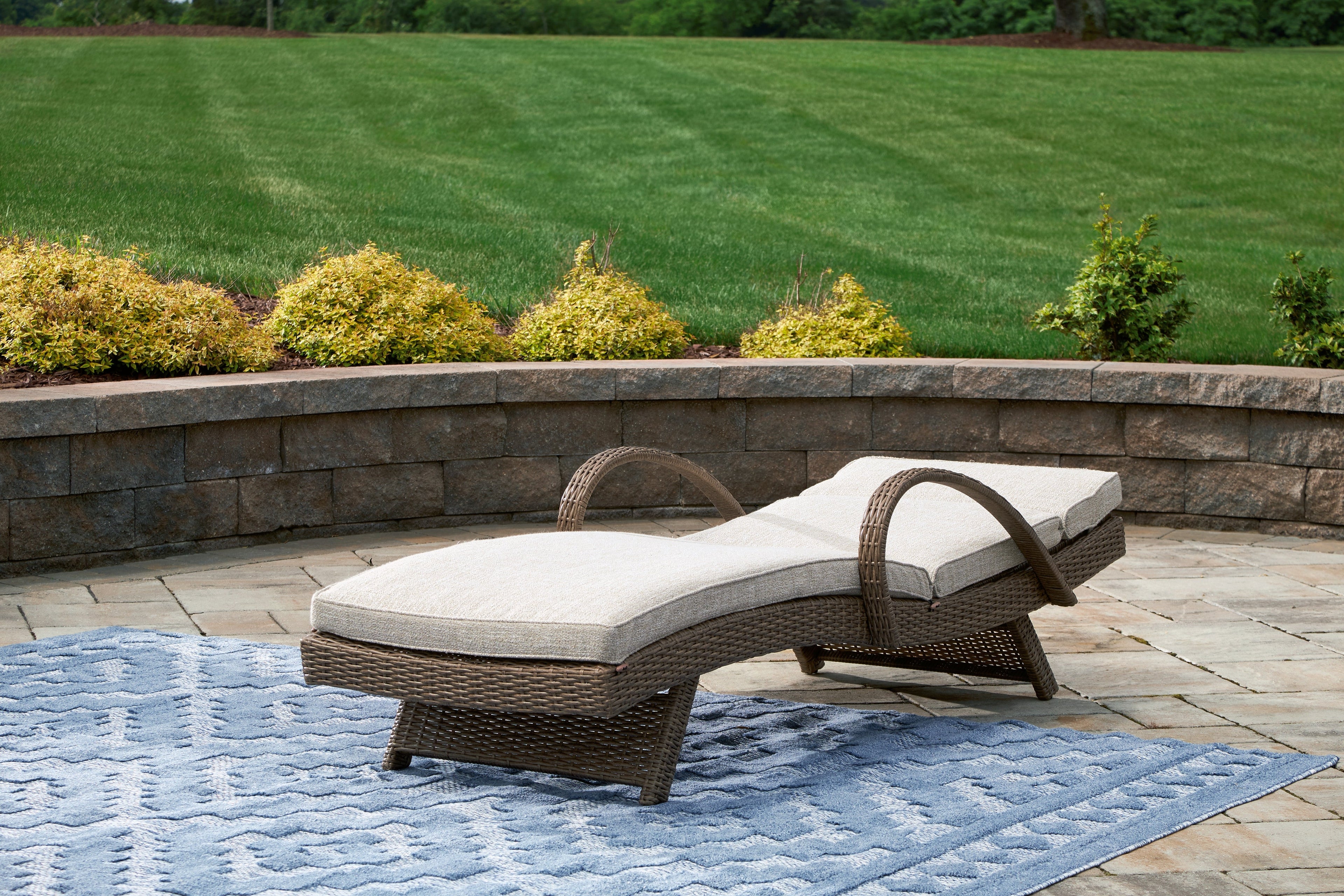 Beachcroft Beige Outdoor Chaise Lounge with Cushion - P791-815 - Bien Home Furniture &amp; Electronics