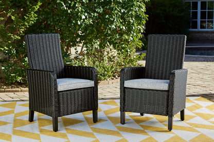 Beachcroft Black/Light Gray Outdoor Arm Chair with Cushion (Set of 2) - P792-601A - Bien Home Furniture &amp; Electronics