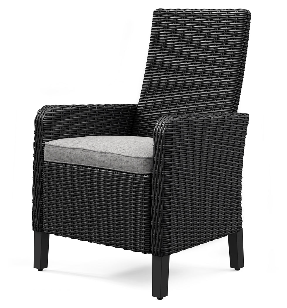 Beachcroft Black/Light Gray Outdoor Arm Chair with Cushion (Set of 2) - P792-601A - Bien Home Furniture &amp; Electronics