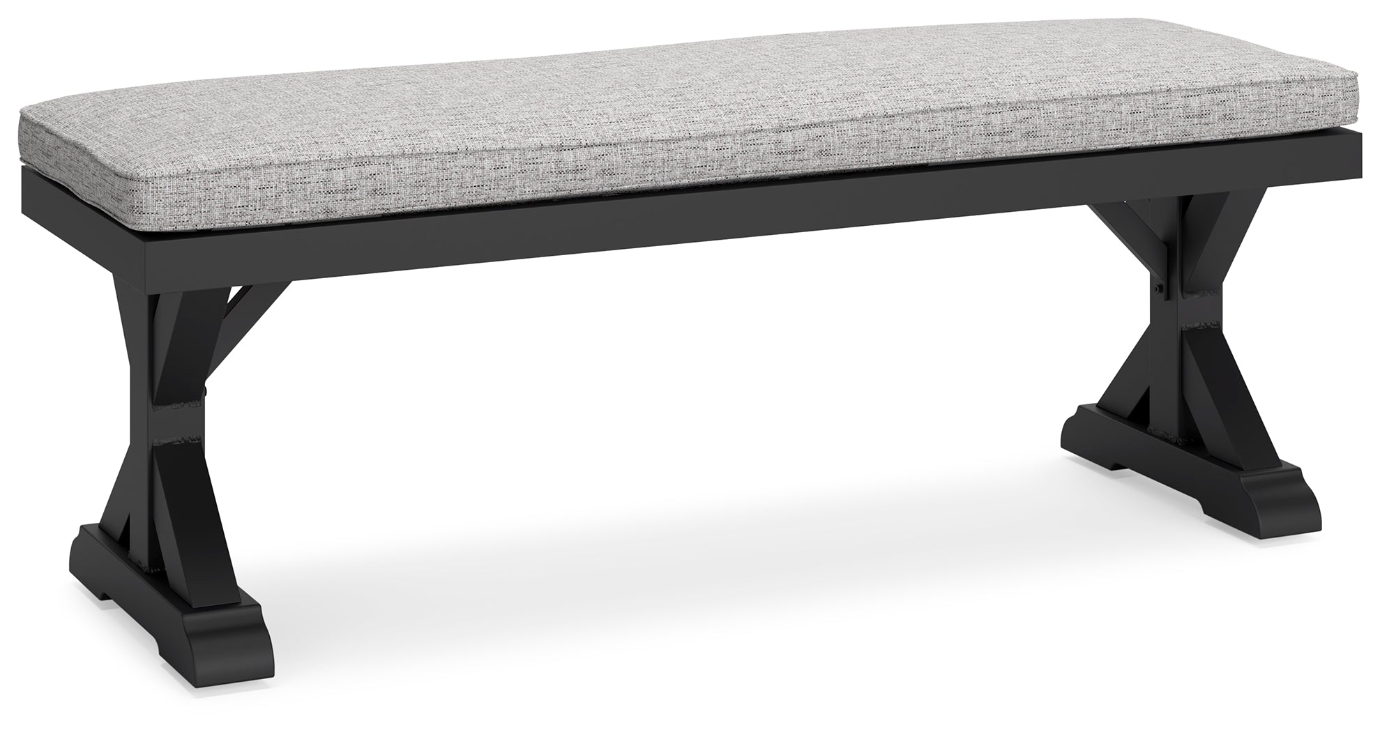 Beachcroft Black/Light Gray Outdoor Bench with Cushion - P792-600 - Bien Home Furniture &amp; Electronics