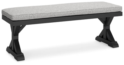 Beachcroft Black/Light Gray Outdoor Bench with Cushion - P792-600 - Bien Home Furniture &amp; Electronics