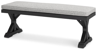 Beachcroft Black/Light Gray Outdoor Bench with Cushion - P792-600 - Bien Home Furniture &amp; Electronics