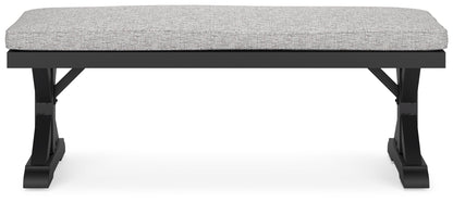 Beachcroft Black/Light Gray Outdoor Bench with Cushion - P792-600 - Bien Home Furniture &amp; Electronics