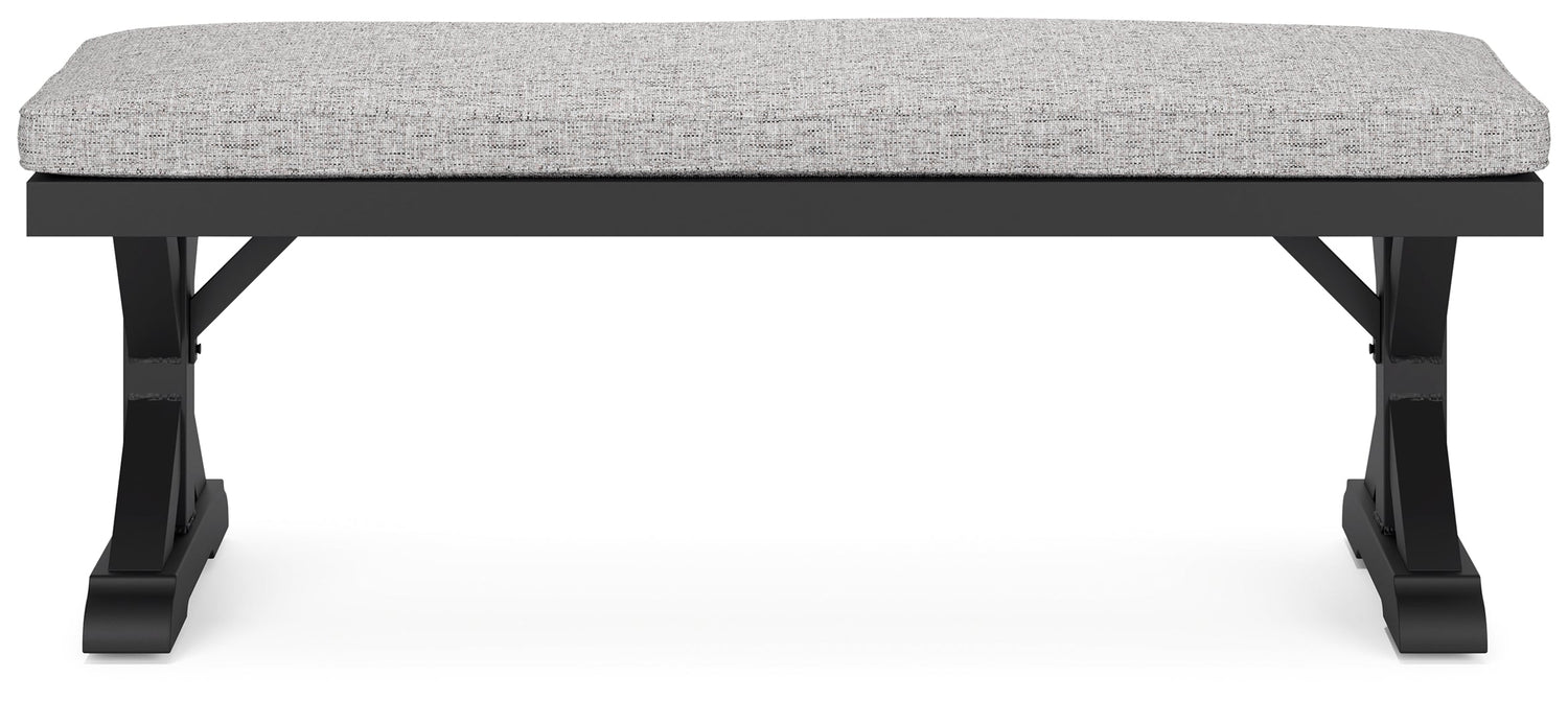 Beachcroft Black/Light Gray Outdoor Bench with Cushion - P792-600 - Bien Home Furniture &amp; Electronics