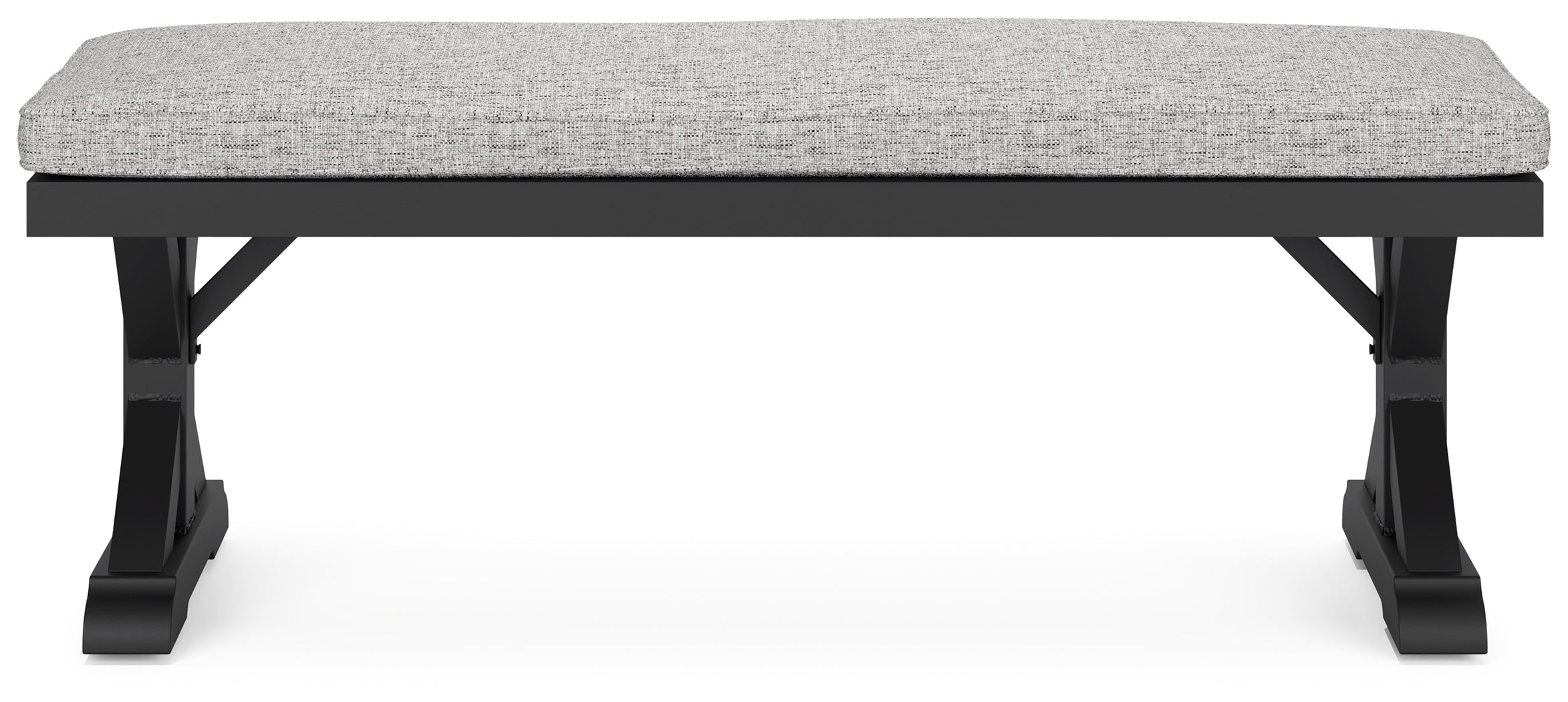 Beachcroft Black/Light Gray Outdoor Bench with Cushion - P792-600 - Bien Home Furniture &amp; Electronics