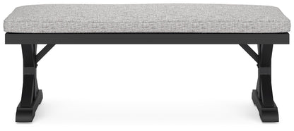 Beachcroft Black/Light Gray Outdoor Bench with Cushion - P792-600 - Bien Home Furniture &amp; Electronics