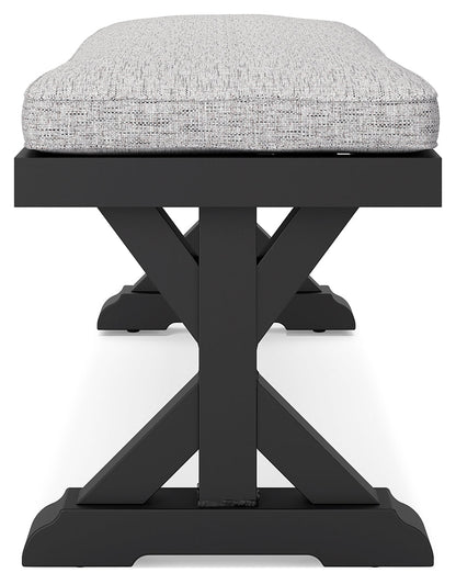 Beachcroft Black/Light Gray Outdoor Bench with Cushion - P792-600 - Bien Home Furniture &amp; Electronics