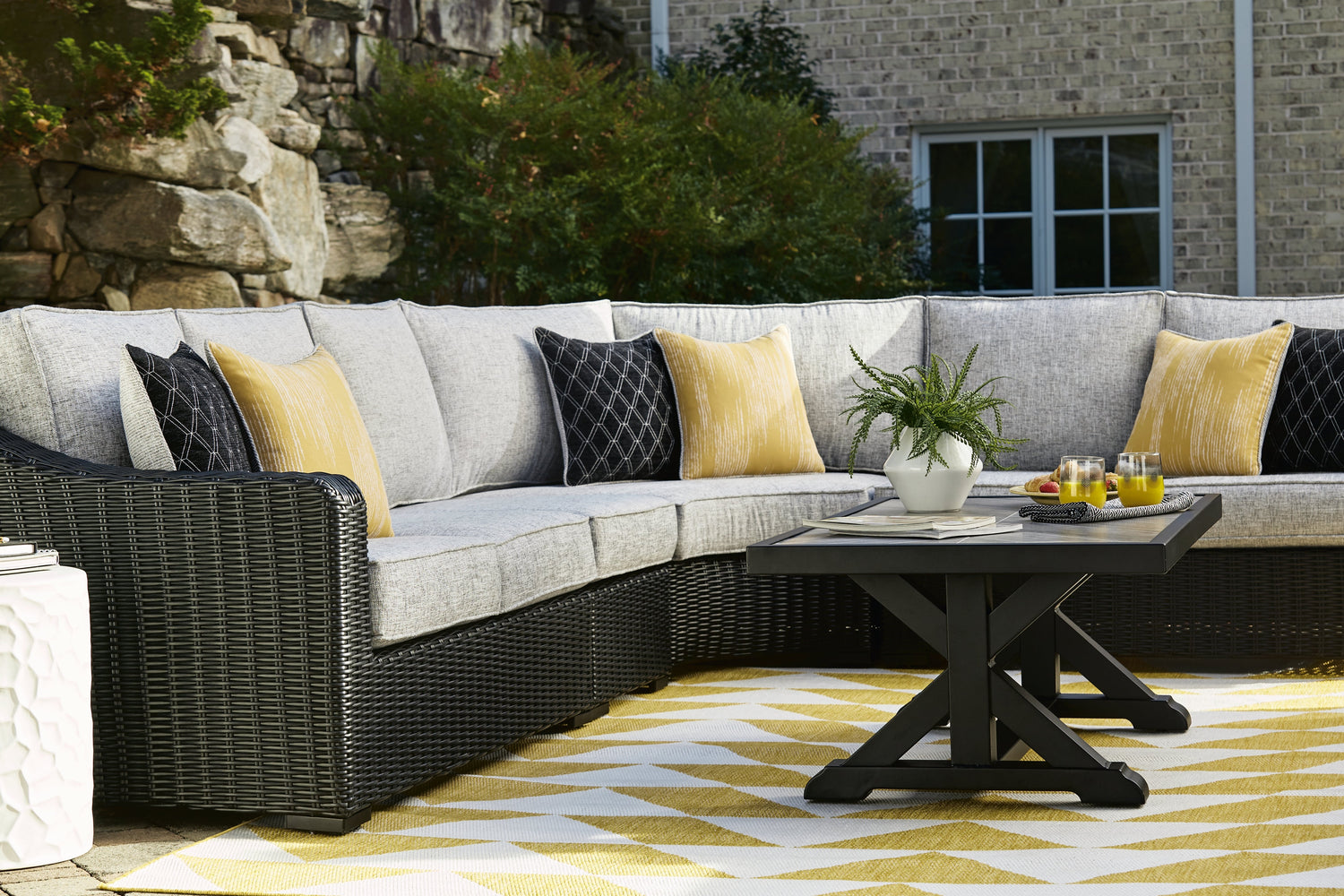 Beachcroft Black/Light Gray Outdoor Coffee Table - P792-701 - Bien Home Furniture &amp; Electronics