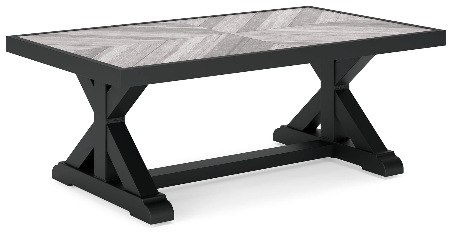 Beachcroft Black/Light Gray Outdoor Coffee Table - P792-701 - Bien Home Furniture &amp; Electronics