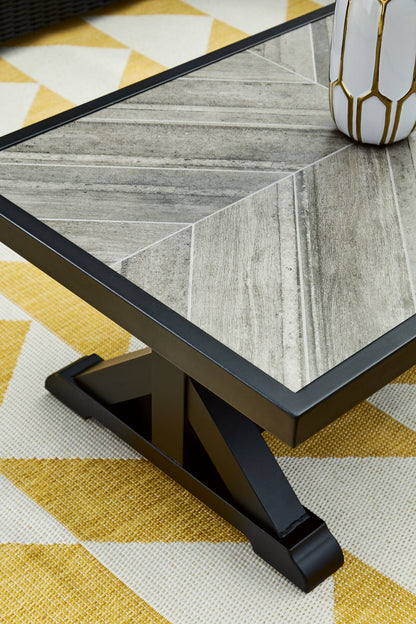 Beachcroft Black/Light Gray Outdoor Coffee Table - P792-701 - Bien Home Furniture &amp; Electronics