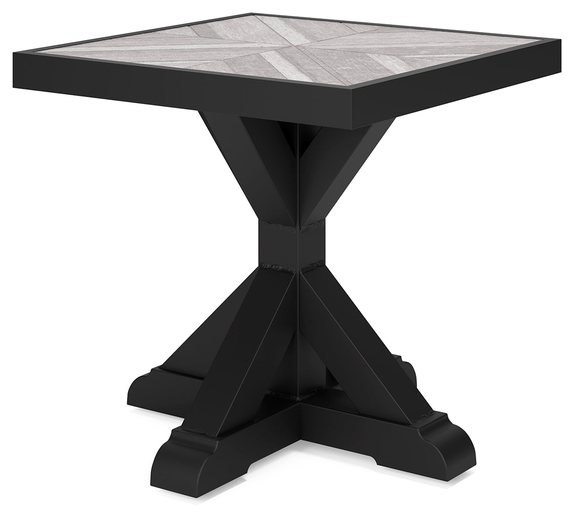 Beachcroft Black/Light Gray Outdoor End Table - P792-702 - Bien Home Furniture &amp; Electronics