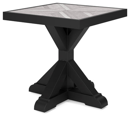 Beachcroft Black/Light Gray Outdoor End Table - P792-702 - Bien Home Furniture &amp; Electronics
