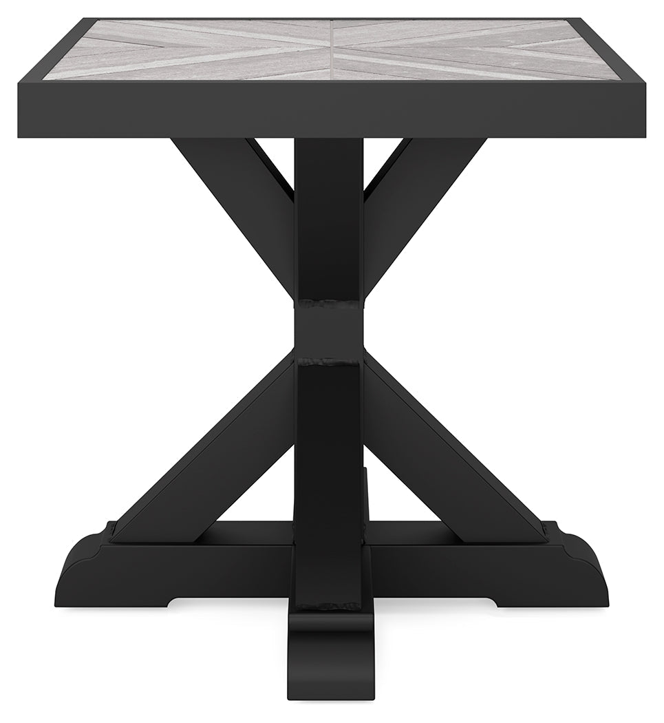 Beachcroft Black/Light Gray Outdoor End Table - P792-702 - Bien Home Furniture &amp; Electronics