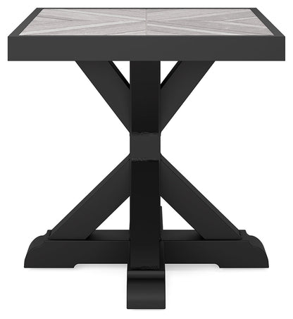 Beachcroft Black/Light Gray Outdoor End Table - P792-702 - Bien Home Furniture &amp; Electronics