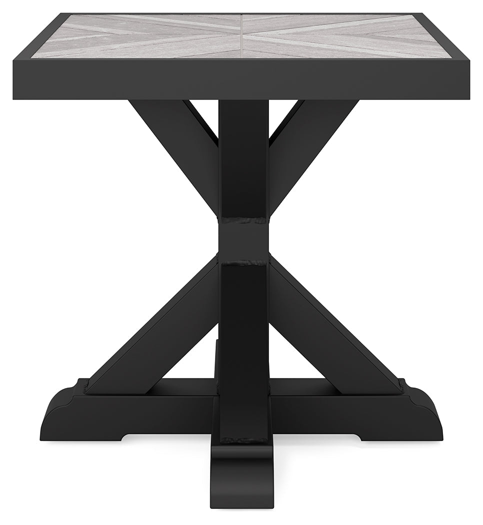 Beachcroft Black/Light Gray Outdoor End Table - P792-702 - Bien Home Furniture &amp; Electronics