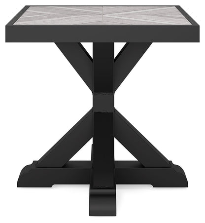 Beachcroft Black/Light Gray Outdoor End Table - P792-702 - Bien Home Furniture &amp; Electronics