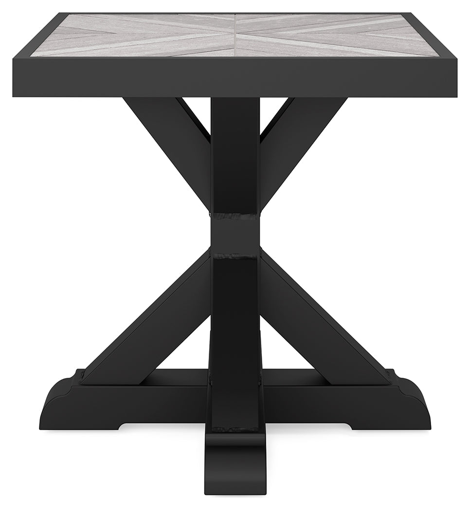 Beachcroft Black/Light Gray Outdoor End Table - P792-702 - Bien Home Furniture &amp; Electronics