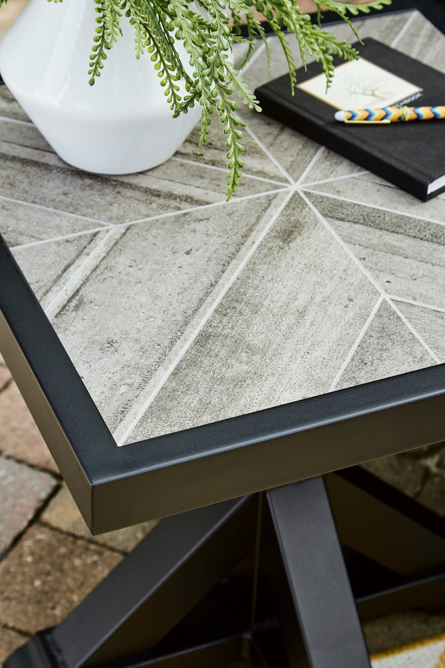 Beachcroft Black/Light Gray Outdoor End Table - P792-702 - Bien Home Furniture &amp; Electronics