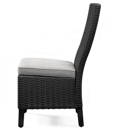 Beachcroft Black/Light Gray Outdoor Side Chair with Cushion (Set of 2) - P792-601 - Bien Home Furniture &amp; Electronics