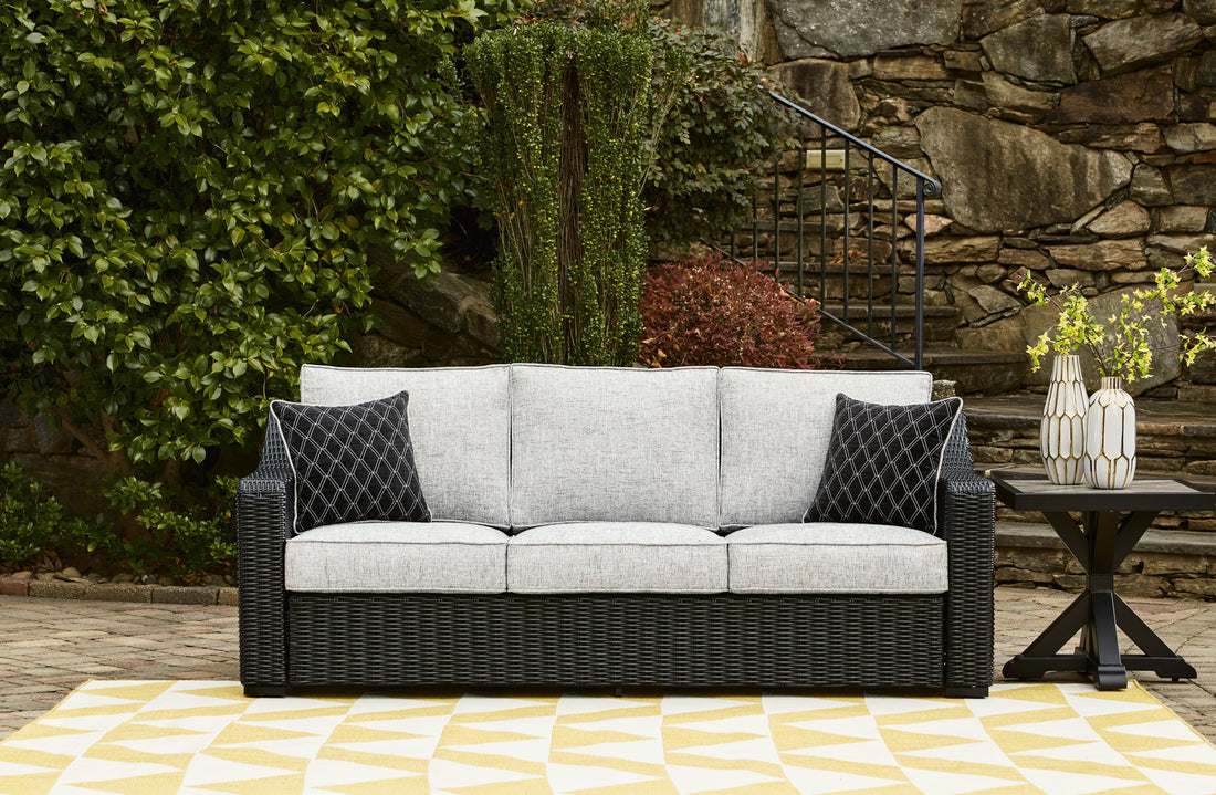 Beachcroft Black/Light Gray Outdoor Sofa with Cushion - P792-838 - Bien Home Furniture &amp; Electronics