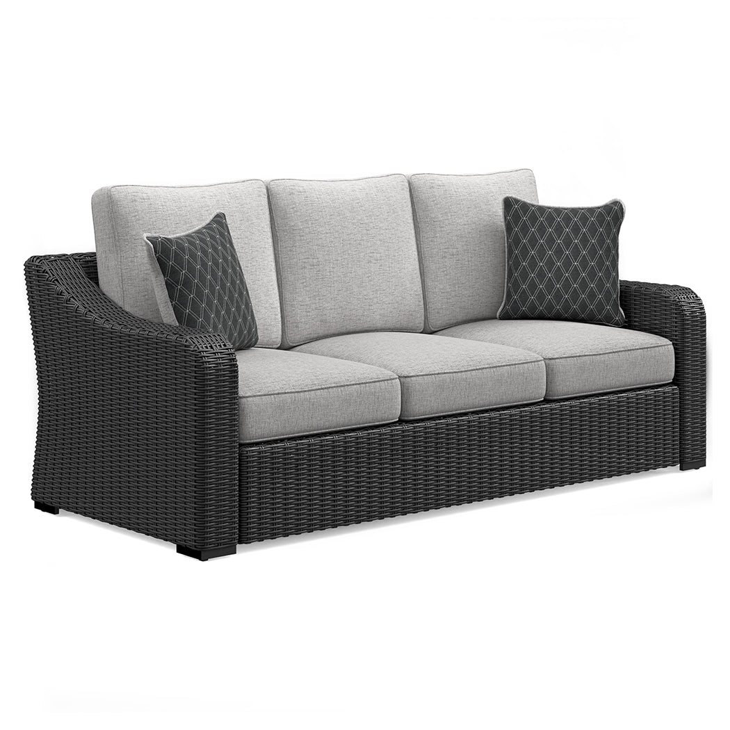 Beachcroft Black/Light Gray Outdoor Sofa with Cushion - P792-838 - Bien Home Furniture &amp; Electronics