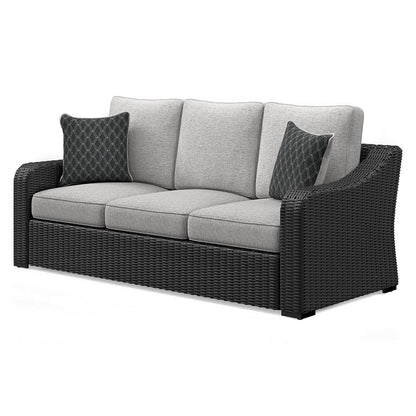 Beachcroft Black/Light Gray Outdoor Sofa with Cushion - P792-838 - Bien Home Furniture &amp; Electronics