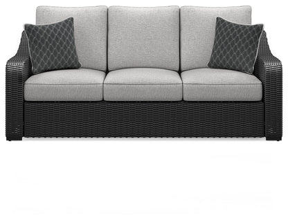 Beachcroft Black/Light Gray Outdoor Sofa with Cushion - P792-838 - Bien Home Furniture &amp; Electronics
