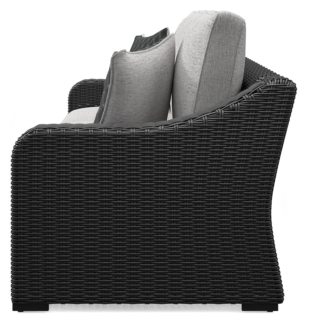 Beachcroft Black/Light Gray Outdoor Sofa with Cushion - P792-838 - Bien Home Furniture &amp; Electronics