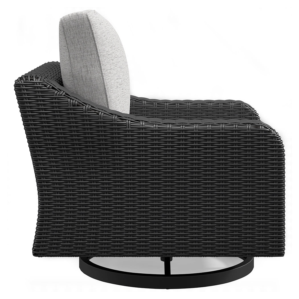 Beachcroft Black/Light Gray Outdoor Swivel Lounge with Cushion - P792-821 - Bien Home Furniture &amp; Electronics
