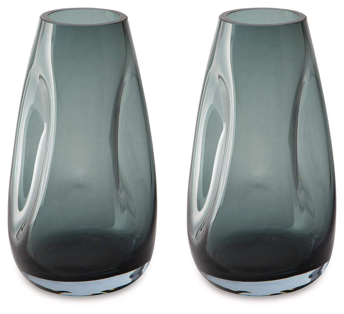 Beamund Teal Blue Vase (Set of 2) - A2900010 - Bien Home Furniture &amp; Electronics