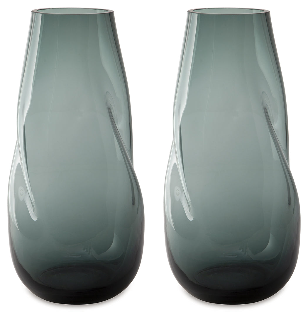 Beamund Teal Blue Vase (Set of 2) - A2900011 - Bien Home Furniture &amp; Electronics