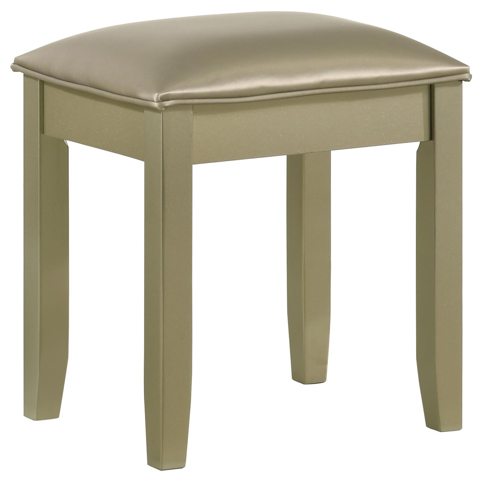 Beaumont Champagne Gold/Champagne Upholstered Vanity Stool - 205297STL - Bien Home Furniture &amp; Electronics