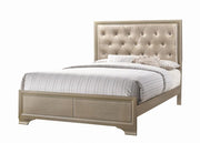 Beaumont Metallic Champagne Upholstered Panel Bedroom Set - SET | 205291Q | 205292 | 205295 - Bien Home Furniture & Electronics
