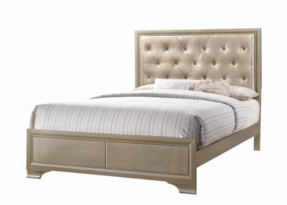 Beaumont Upholstered Queen Bed Champagne - 205291Q - Bien Home Furniture &amp; Electronics