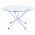 Beckham Chrome/Clear Round Dining Table - 106440 - Bien Home Furniture & Electronics