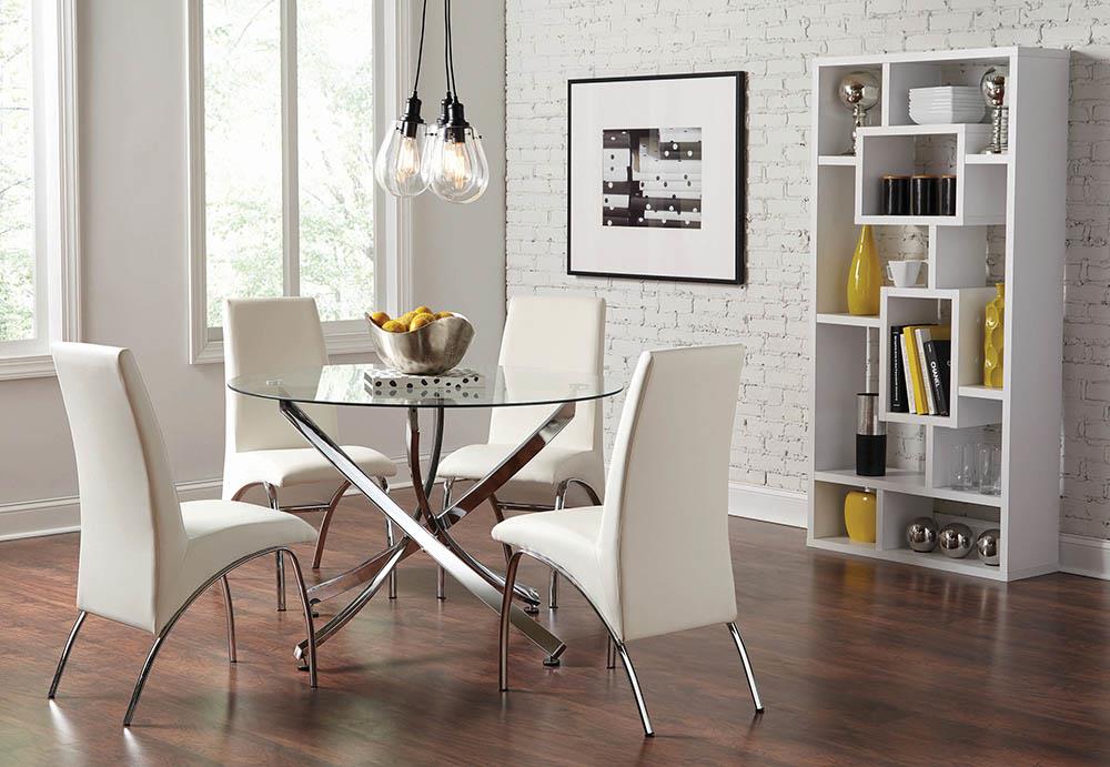 Clear round dining discount table and chairs